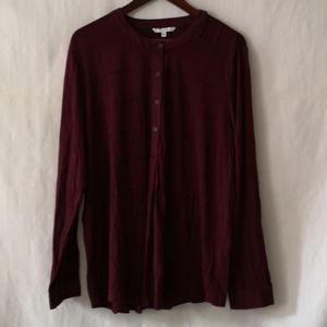 Alfred Sung Long-Sleeve, XXL, wine & check pattern